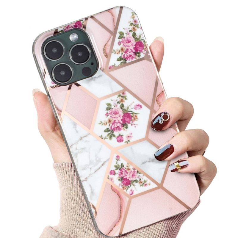 Coque iPhone 15 Pro Marbre Floral