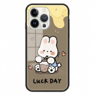 Coque iPhone 15 Pro Verre Trempé Milk Tea Rabbit