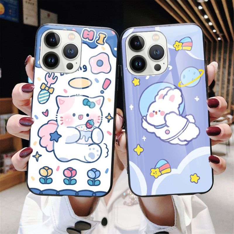 Coque iPhone 15 Pro Verre Trempé Milk Tea Rabbit