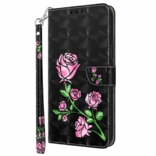 Housse iPhone 15 Pro Roses à Lanière