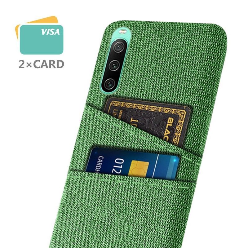 Coque Sony Xperia 10 IV Tissu Porte-Cartes