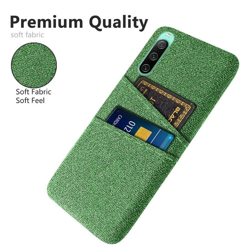 Coque Sony Xperia 10 IV Tissu Porte-Cartes