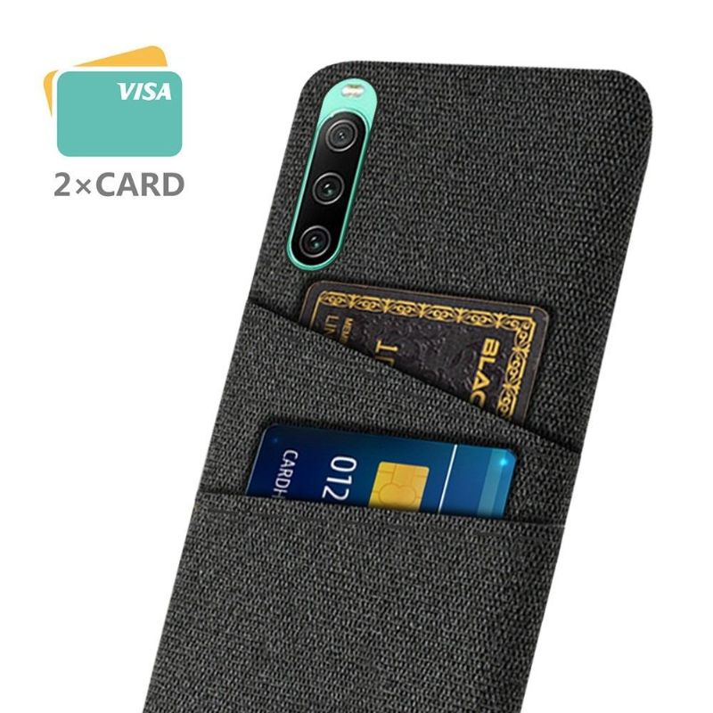 Coque Sony Xperia 10 IV Tissu Porte-Cartes