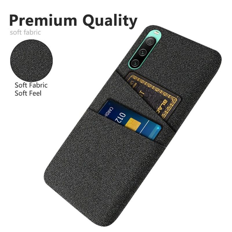 Coque Sony Xperia 10 IV Tissu Porte-Cartes