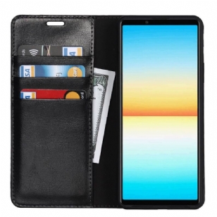 Housse Sony Xperia 10 IV Cuir Porte Cartes Fonction Support