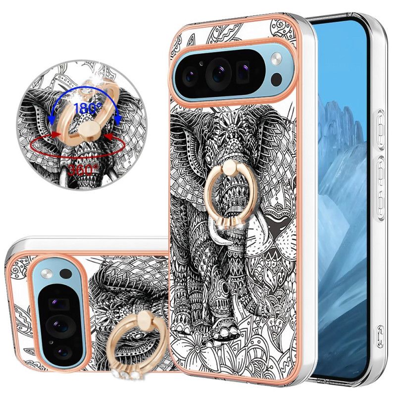 Coque Google Pixel 9 / Pixel 9 Pro Anneau-Spport Éléphant Totem