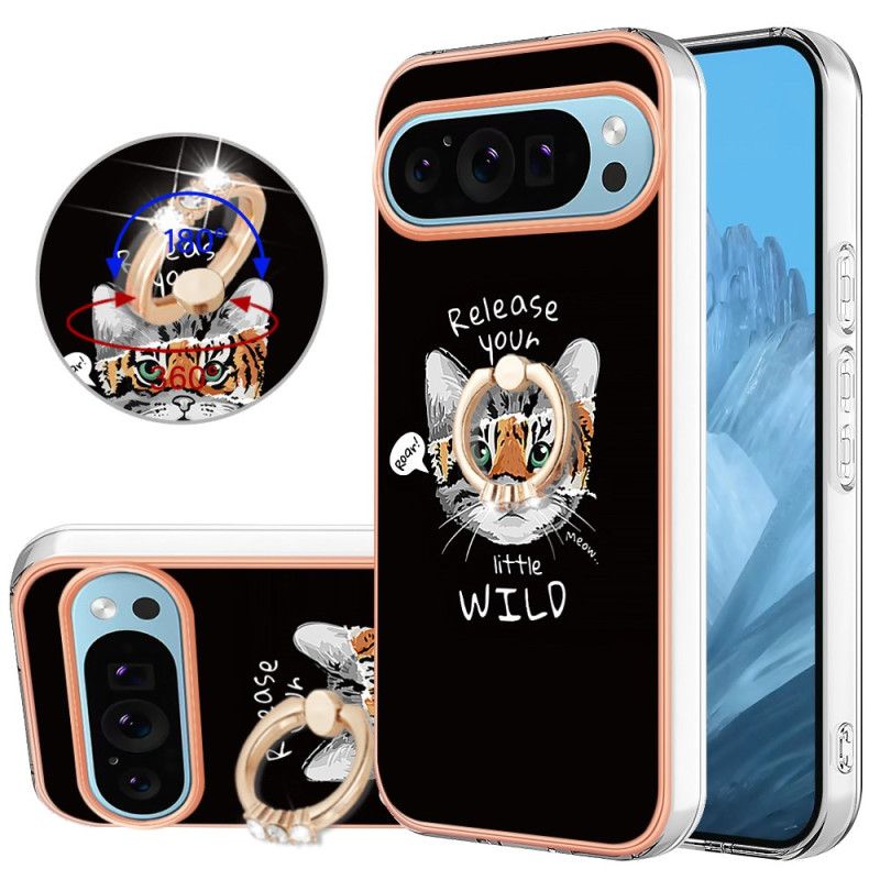 Coque Google Pixel 9 / Pixel 9 Pro Anneau-Support Chat / Tigre