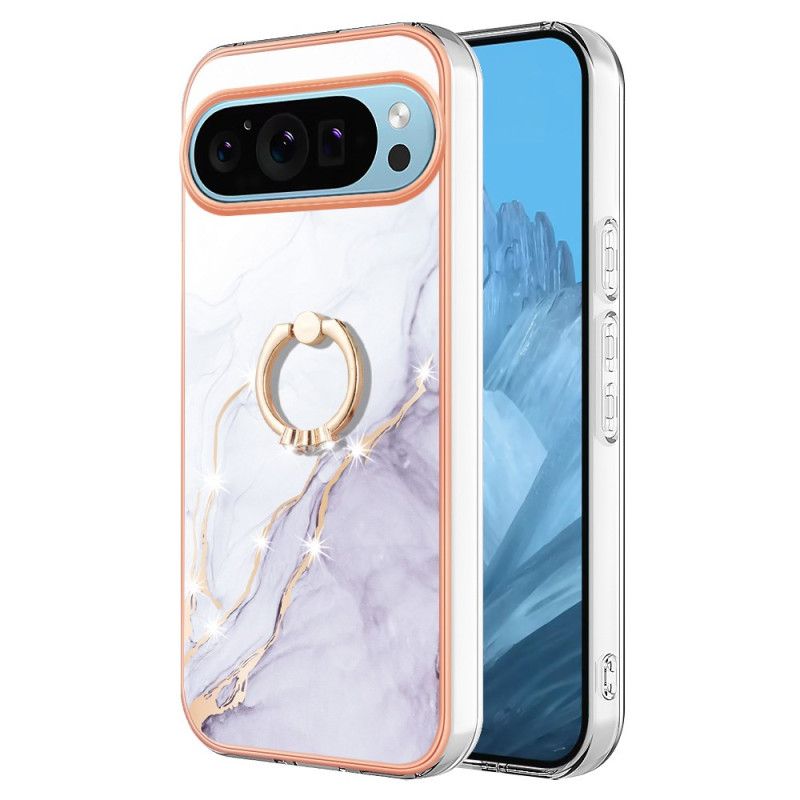 Coque Google Pixel 9 / Pixel 9 Pro Anneau-Support Style Marbre