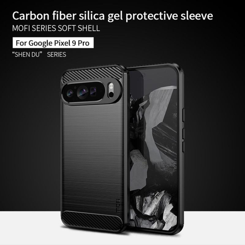 Coque Google Pixel 9 Pro Fibre Carbone Brossée