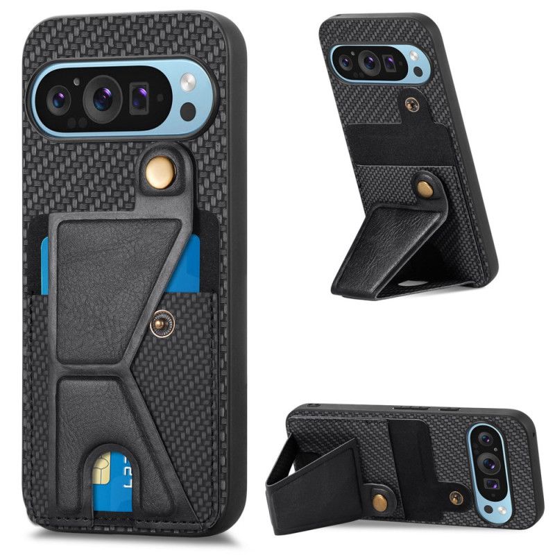 Coque Google Pixel 9 / Pixel 9 Pro Fibre Carbone Porte-Cartes