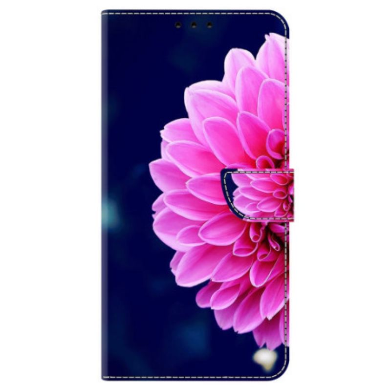 Housse Google Pixel 9 / Pixel 9 Pro Fleur Rose sur Fond Bleu