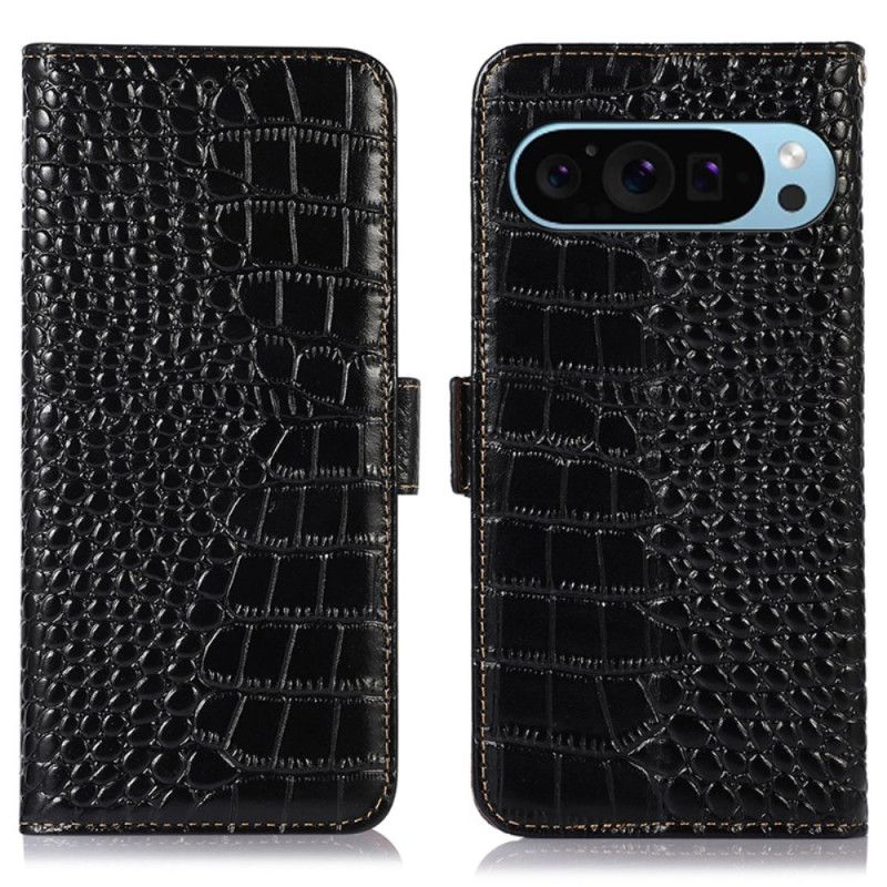 Housse Google Pixel 9 / Pixel 9 Pro Texture Crocodile Blocage RFID