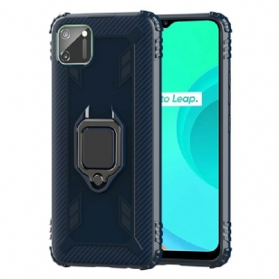 Coque Realme C11 Ring et Fibre Carbone