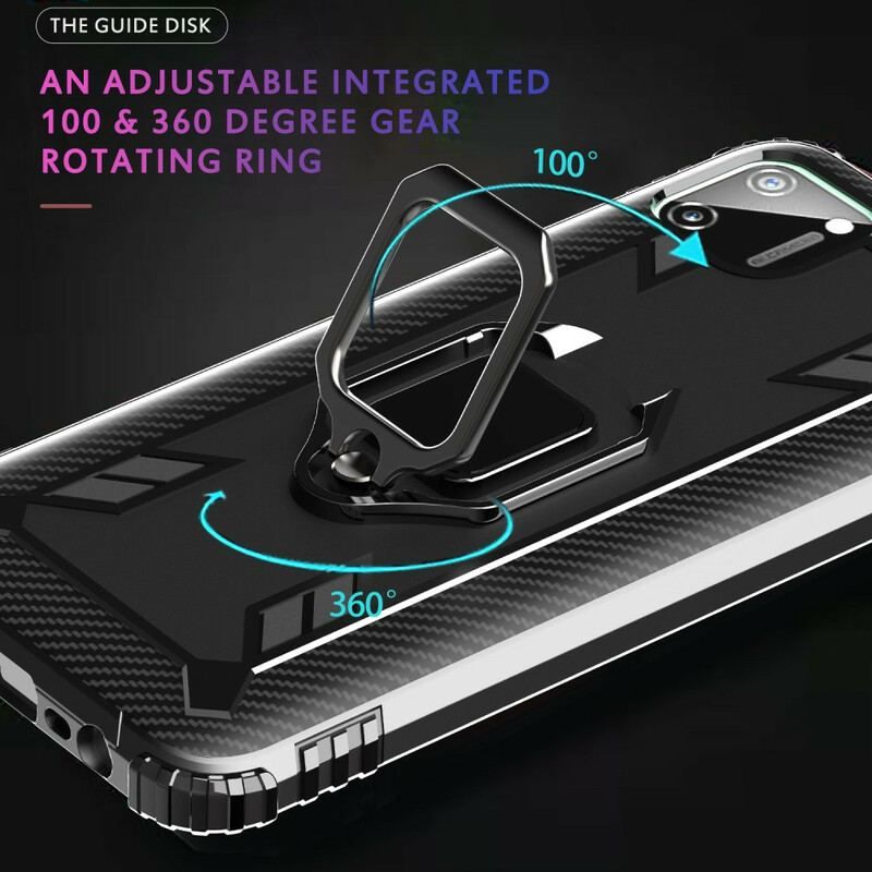 Coque Realme C11 Ring et Fibre Carbone