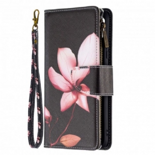 Housse Realme C21 Poche Zippée Fleur