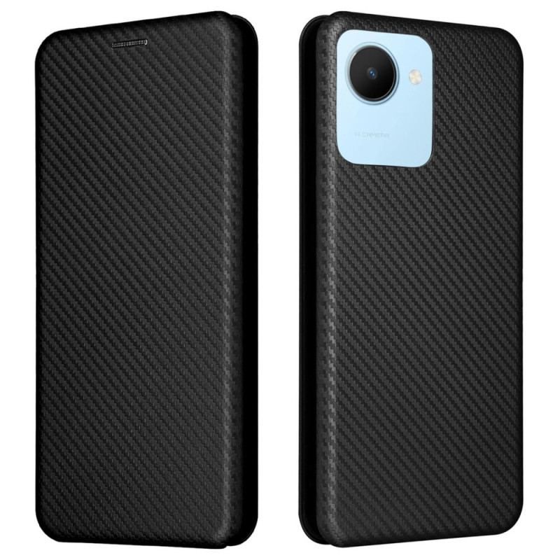 Flip Cover Realme C30 Fibre Carbone à Anneau-Support