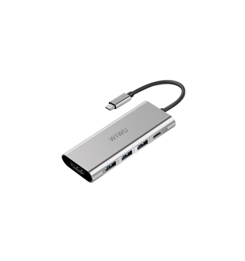 Adaptateur Hub USB-C vers HDMI / USB pour ordinateur - Argent