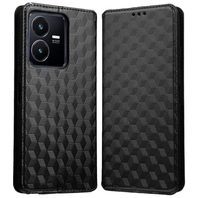 Flip Cover Vivo Y35 / Y22s Texture 3D