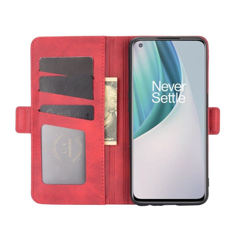 Étui portefeuille OnePlus Nord N10 5G revêtement simili cuir mat