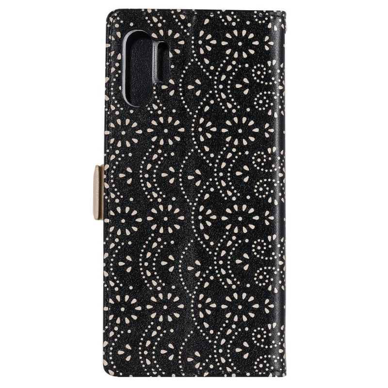 Samsung Galaxy Note 10 Plus - Housse motif dentelle avec lanière