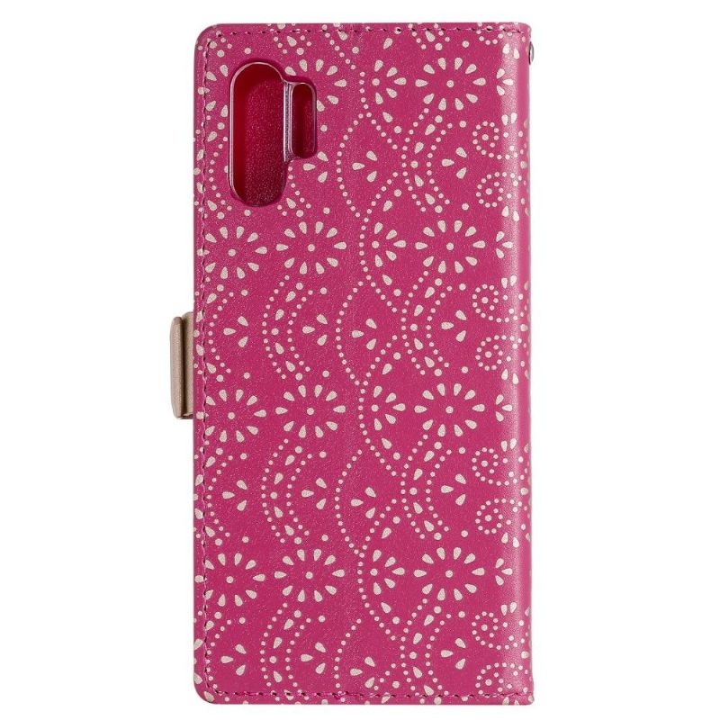 Samsung Galaxy Note 10 Plus - Housse motif dentelle avec lanière