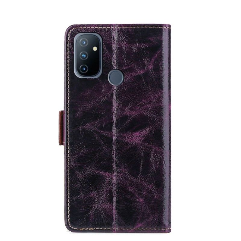 Housse folio OnePlus Nord N100 porte-cartes effet cuir