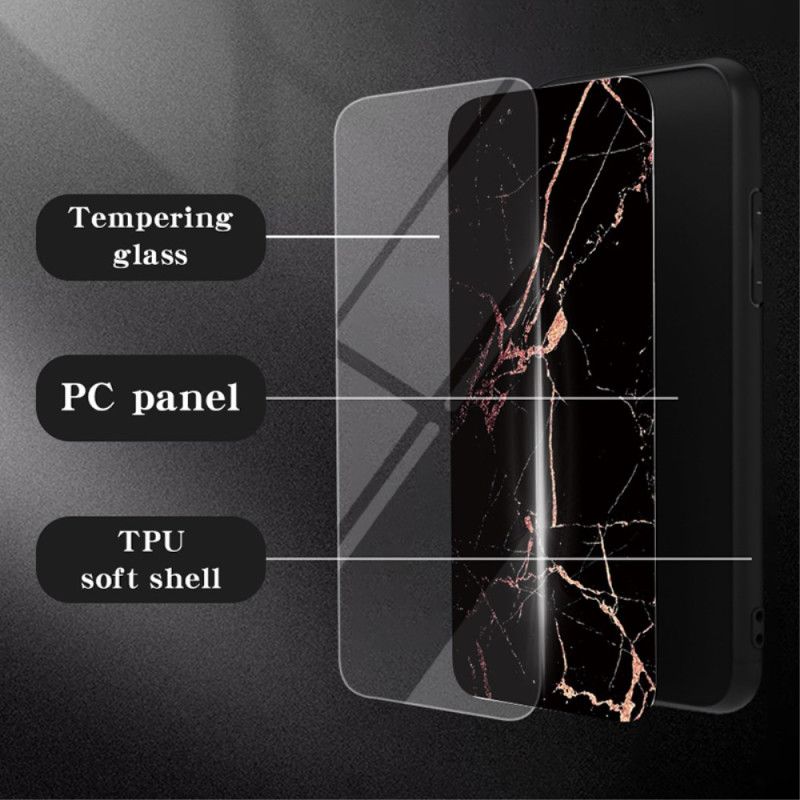 Coque Xiaomi Redmi Note 13 Pro Plus 5G Verre Trempé Marbre Noir et Doré