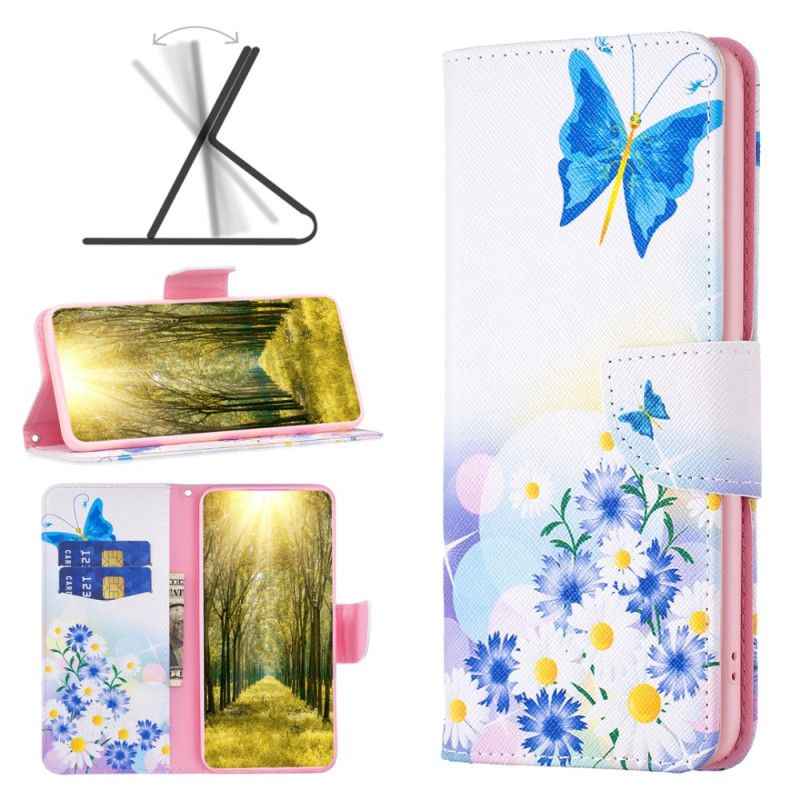 Housse Xiaomi Redmi Note 13 Pro Plus 5G Papillons et Fleurs Aquarelle