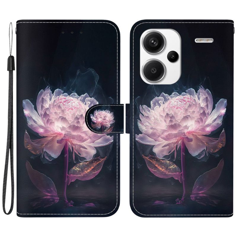 Housse Xiaomi Redmi Note 13 Pro Plus 5G Pivoine Pourpre à Lanière