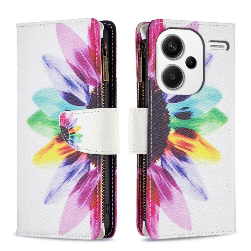 Housse Xiaomi Redmi Note 13 Pro Plus 5G Portefeuille Fleur Aquarelle