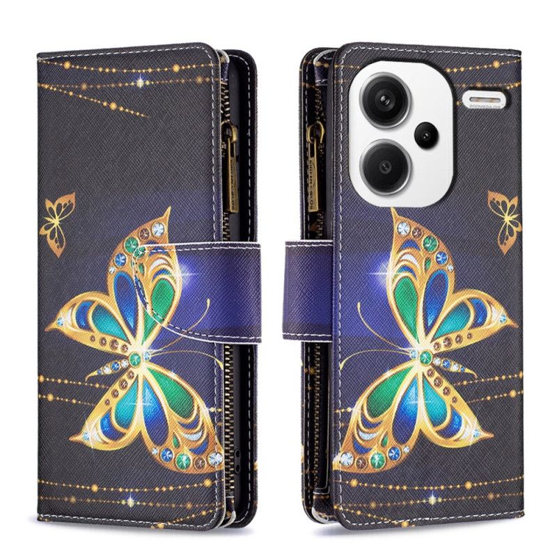 Housse Xiaomi Redmi Note 13 Pro Plus 5G Portefeuille Papillons Strass