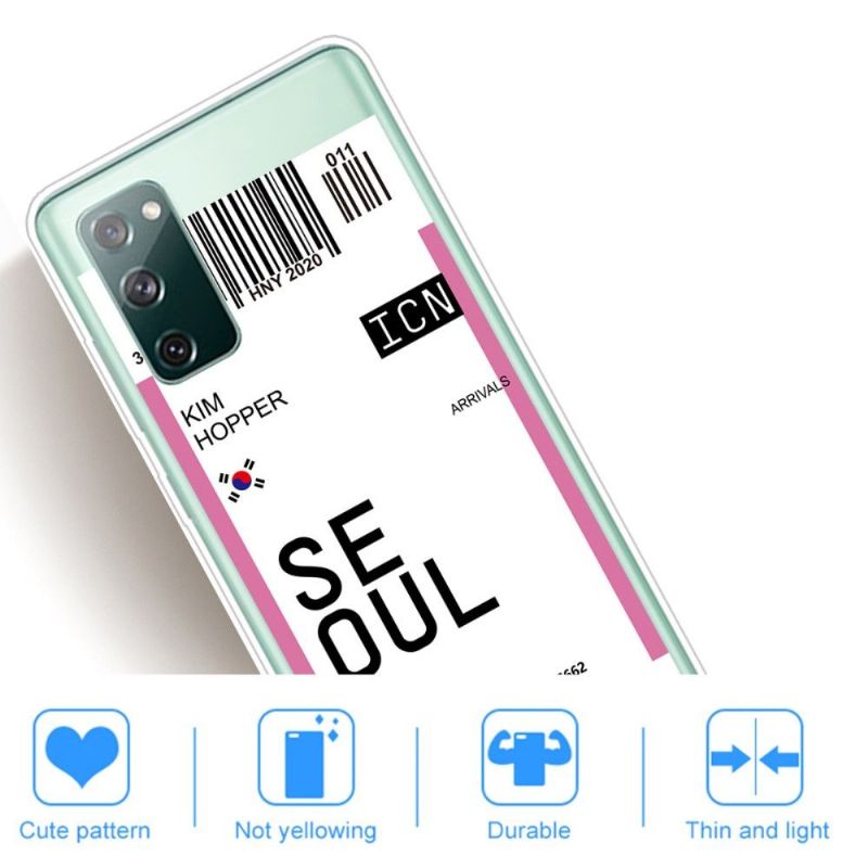 Coque Samsung Galaxy S20 FE Boarding Pass 03 SEOUL