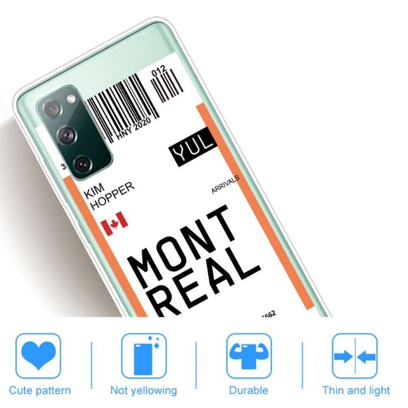 Coque Samsung Galaxy S20 FE Boarding Pass 04 MONTREAL