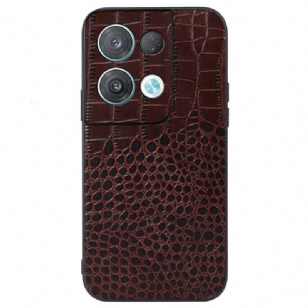 Coque Oppo Reno 8 Pro Cuir Véritable Texture Crocodile