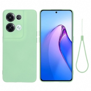 Coque Oppo Reno 8 Pro Silicone Liquide à Lanière