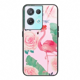 Coque Oppo Reno 8 Pro Verre Trempé Flamant Rose