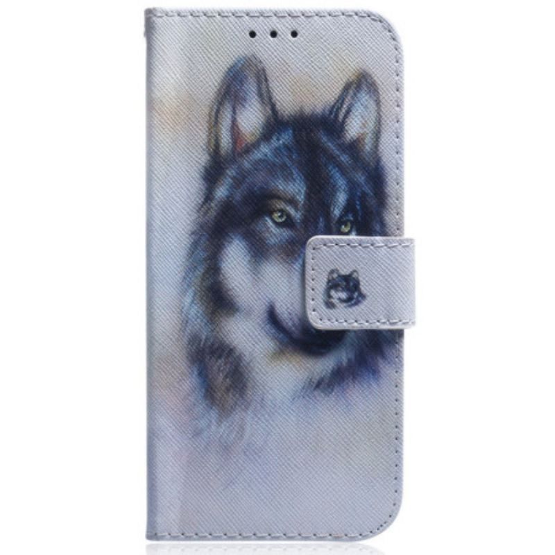 Housse Oppo Reno 8 Pro Chien Aquarelle à Lanière