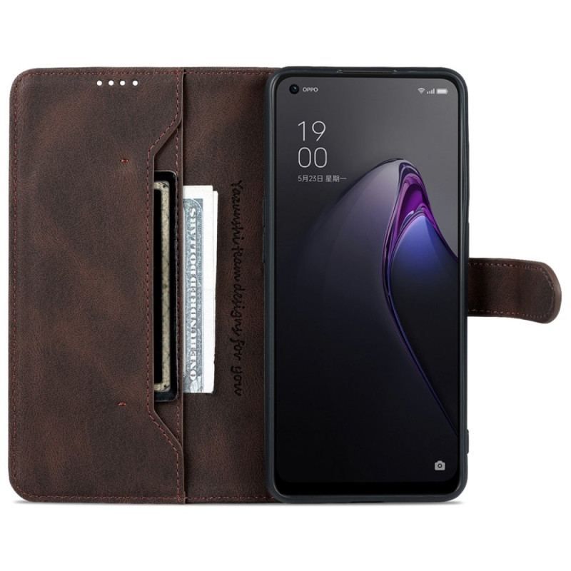 Housse Oppo Reno 8 Pro Effet Cuir Vintage AZNS