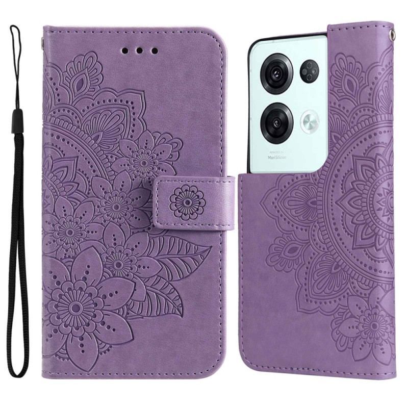 Housse Oppo Reno 8 Pro Florale à Lanière