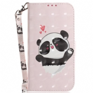 Housse Oppo Reno 8 Pro Panda Love avec Lanière