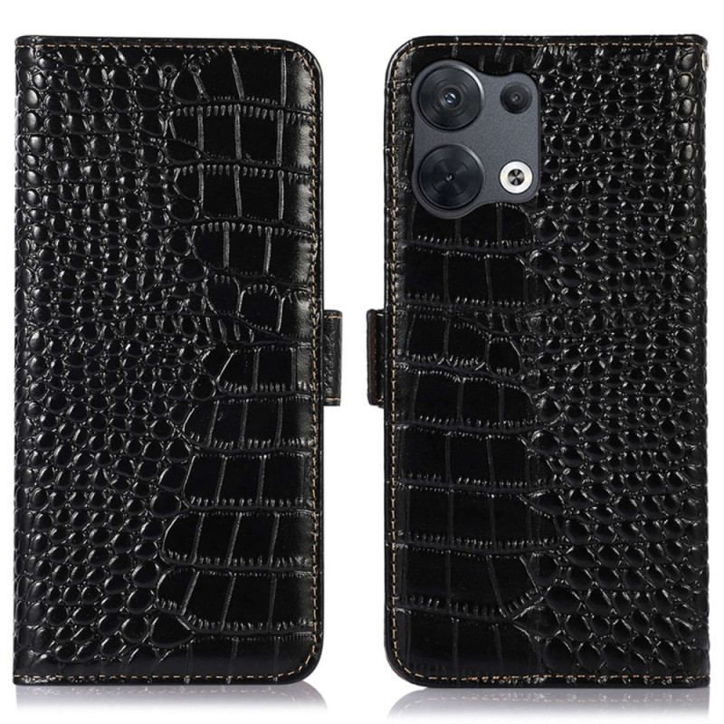 Housse Oppo Reno 8 Pro Style Crocodile RFID