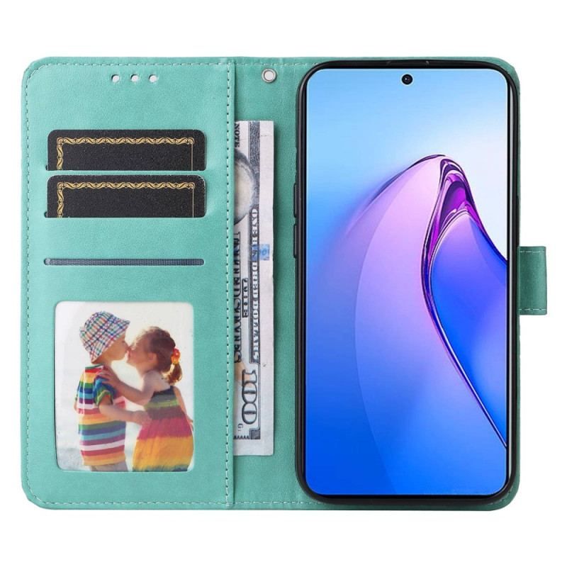 Housse Oppo Reno 8 Pro Tournesol à Lanière