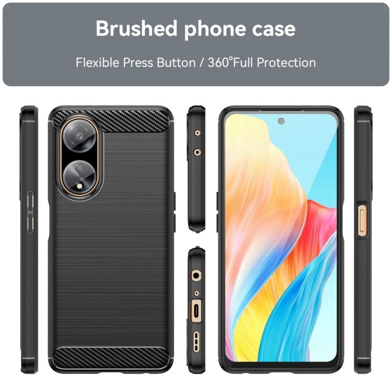 Coque Oppo A98 5G Fibre Carbone Brossée