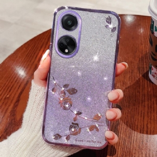 Coque Oppo A98 5G Fleurs et Strass KADEM