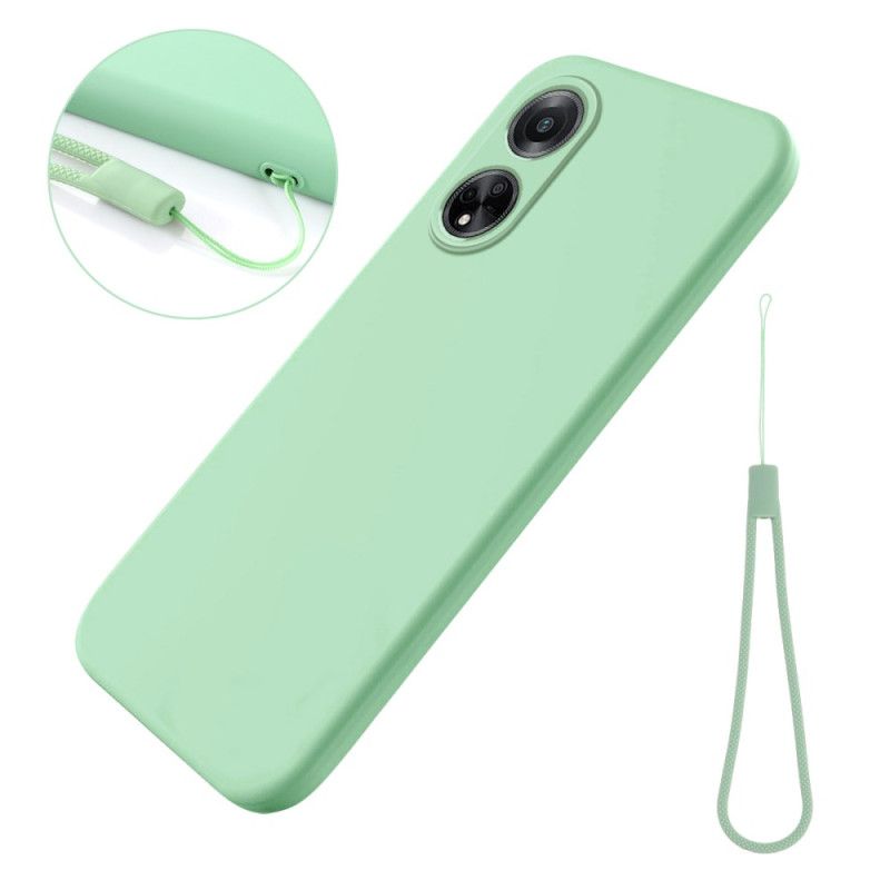 Coque Oppo A98 5G Silicone Liquide à Lanière