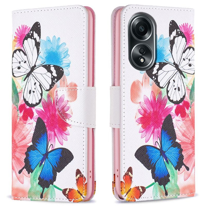 Housse Oppo A58 / A98 5G Deux Papillons