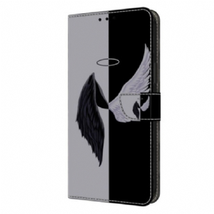 Housse Oppo A98 5G Ailes Noires et Blanches