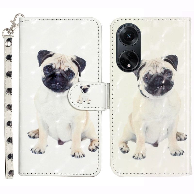 Housse Oppo A98 5G Chien à Lanière