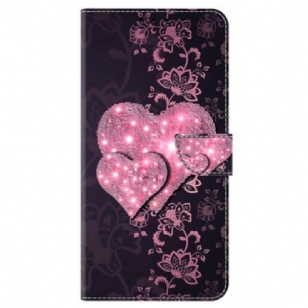 Housse Oppo A98 5G Coeurs de Dentelle