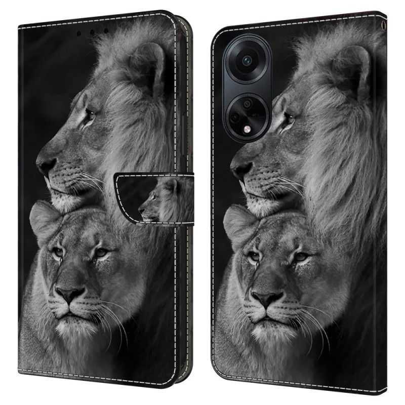 Housse Oppo A98 5G Couple de Lions